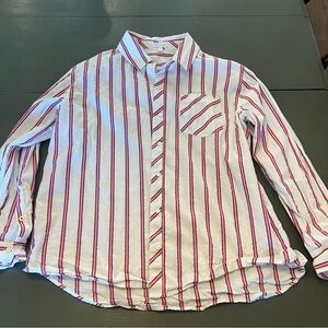 Pink Striped Cotton Button Down XL